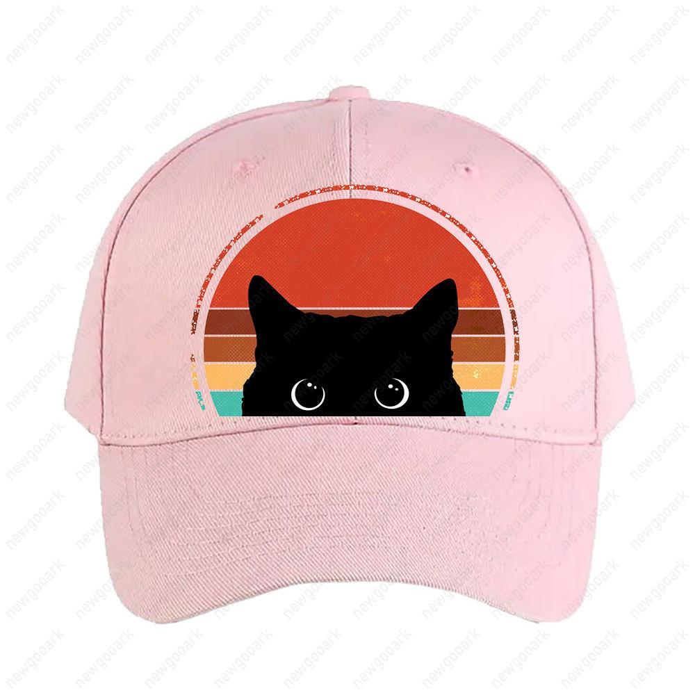 Black Cat Peeking Sunset Vintage Cap Women Unisex Peaked Hat Fashion Casual Adjustable Printed Baseball Caps Adult Outdoors