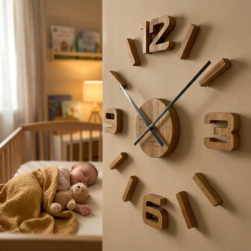 Wooden Oak Wall Clock EKO 75cm