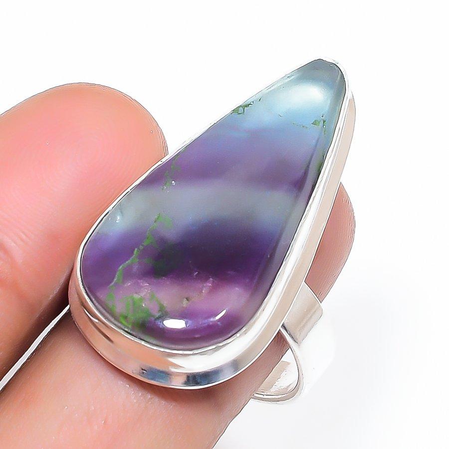 

Natural Fluorite Gemstone 925 Sterling Silver Jewelry Ring Size 8.5 Y9D31