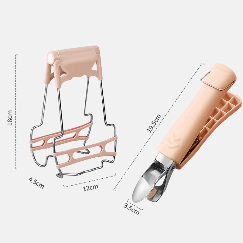 2Pcs Kitchen Stainless Steel Anti-Scalding Clips Portable Bowl Clamp Non-Slip Pan Gripper Kitchen Pot Clips Cooking Baking Tool