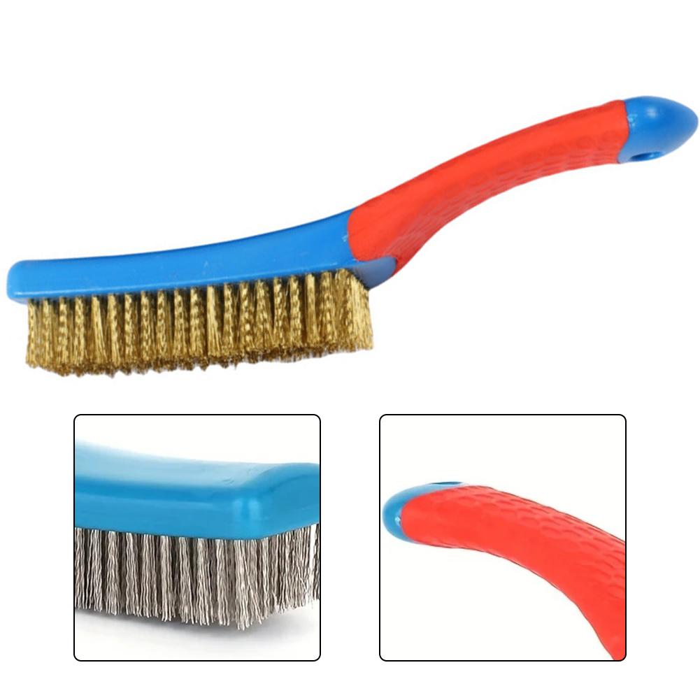 Robuste Drahtbürste aus Edelstahl mit ergonomischem Griffdesign