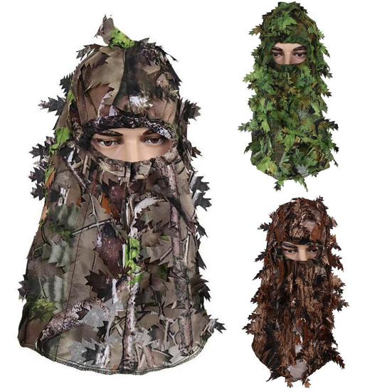 Headgear Camo Lifelike Pongee Fabric Unisex Outdoor Hunting Supply for Forest
