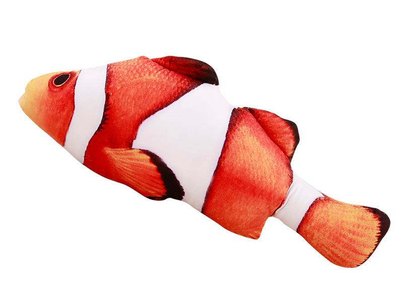 12 Types Fish for Choice Catnip Toys Plush Interactive Floppy Fish Cat Toy Flopping Fish Dog Toy (as the picture,20cm)