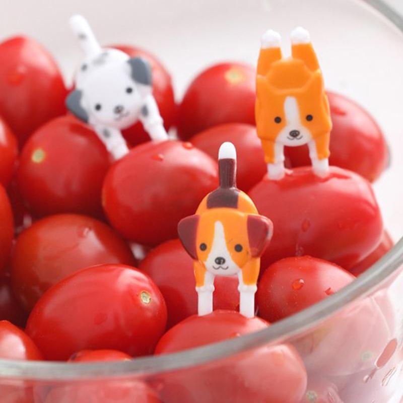 6/7/8/10pcs Mini ChristmasCartoon Fruit Fork Animal Farm Dinosaur Children Snack Cake Dessert Pick Toothpick Bento Lunches Party