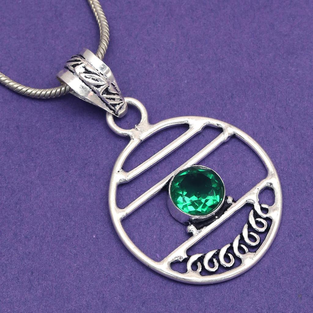 Diopside Set Chrome Gemstone Jewelry  18-20'' Necklace Pendant Ethnic