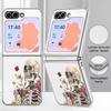 Skull Skeleton Pattern Case For Samsung Galaxy Z FlIP 7 FE 6 5 Plating PC+PU Leather Hybrid Folding Cover For Samsung Z Flip7 Flip6 Flip5
