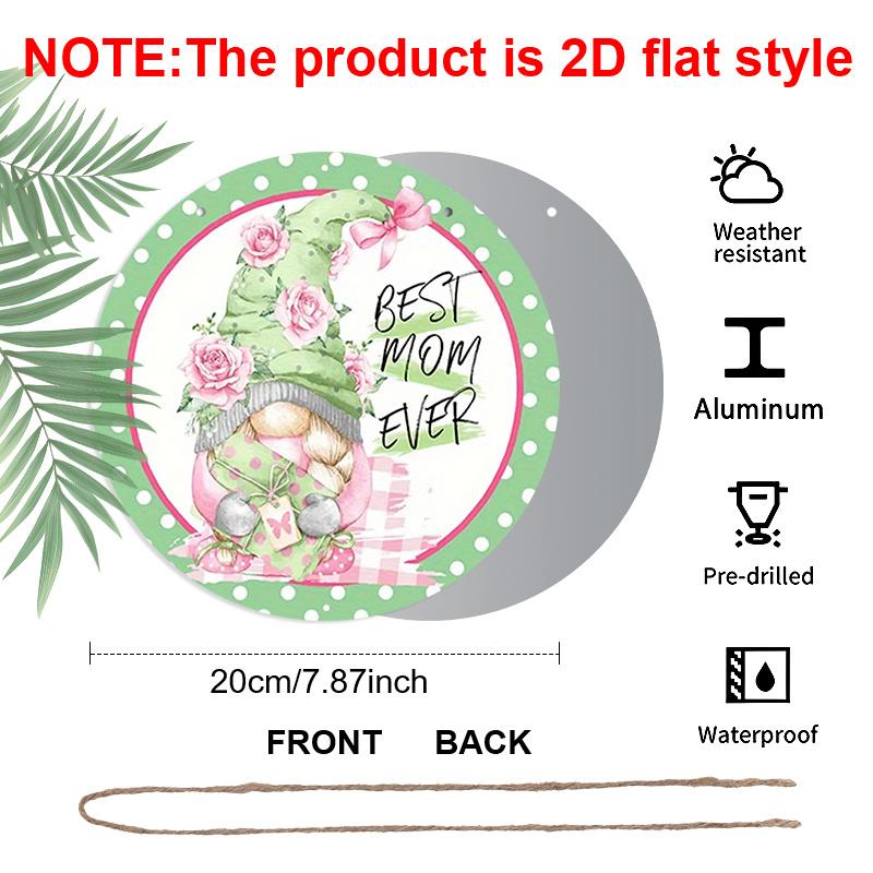 2D Flat 1pc, 8x8 in, Printed Aluminum Metal Signage, The Best Mom Decoration, Suitable for Doors, Walls, Home, Room Decoration, Farmhouse Decoration