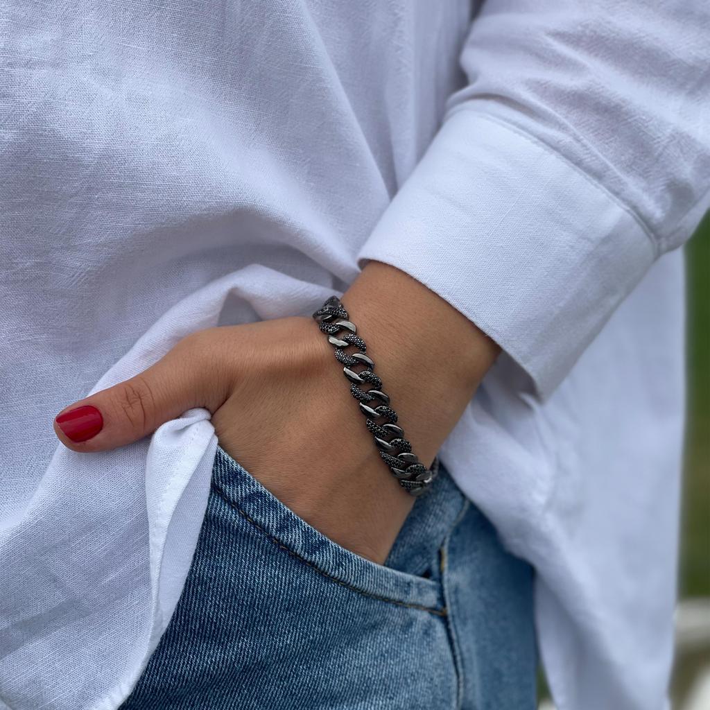Bracciale In Tessuto Nero Con Scritta Love - Selfmade Jewelry - Regalo Fai Da Te Per Fidanzata O Mamma