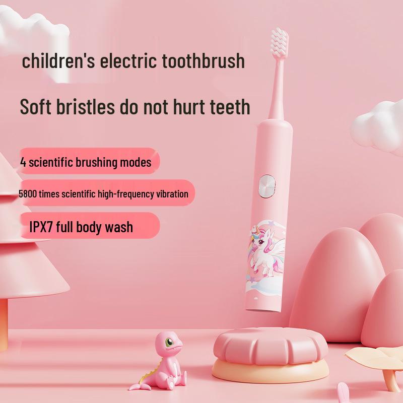 Children's Sonic Electric Toothbrush – Cute Cartoon, Soft Bristles, Smart Timer, Perfect Gift.