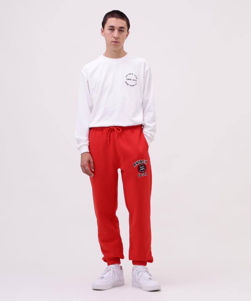 AVIREX VARSITY LOGO SWEAT PANTS, Men's, 2XL, 150, Orange, 783-4910004