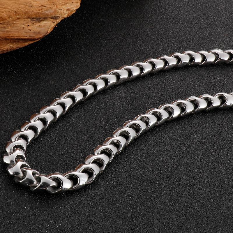 9MM Wide Curb Chain Man Necklace Polished Stainless Steel 50/60/70CM Long Men's Keel Chains Necklaces Choker Wholesale Items