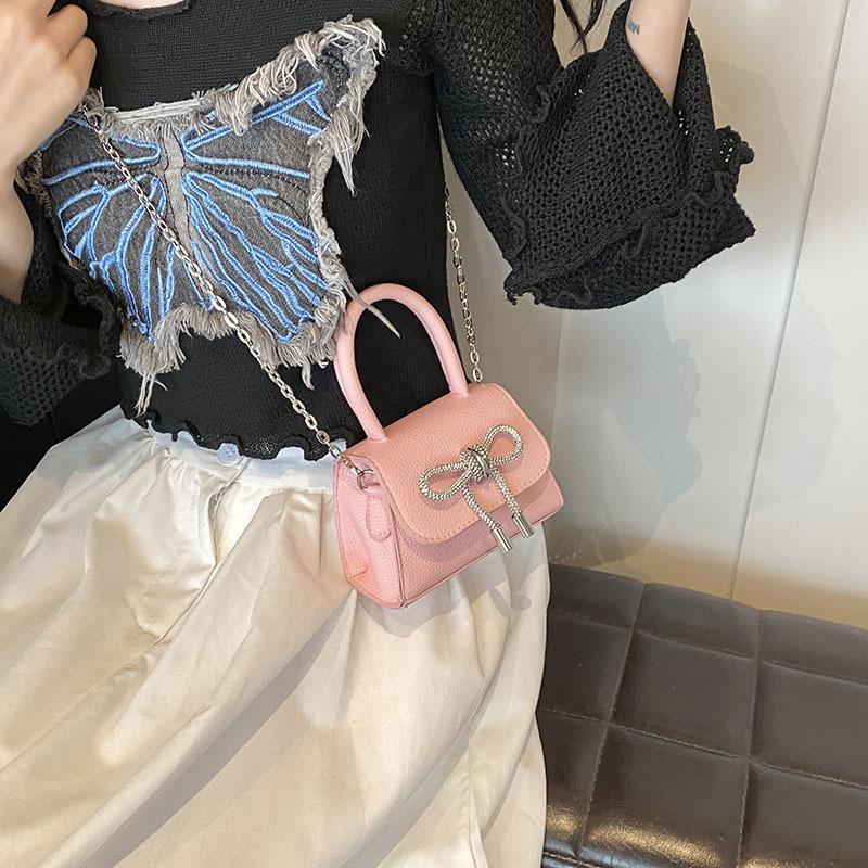Bow Fashion Korean Version of Gentle Mini Handbag 2025 Spring and Summer New Versatile Ins Shoulder Messenger Bag Tide