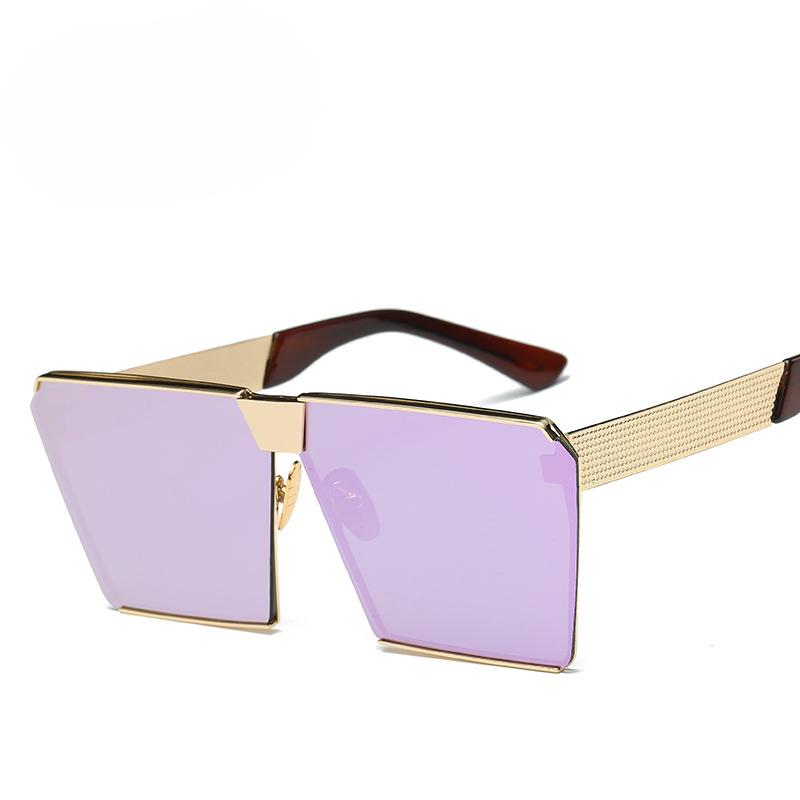 Fashion Luxury Brand Designer Oversized Square Sunglasses Women For Men Vintage Flat Top Mirror Shades Trend Punk Sun Glasses