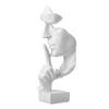 Biała Abstrakcyjna Statua Męskiej Twarzy w Stylu Europejskim Żywiczna Ozdoba Dekoracja Biurka 16x15x32.5cm