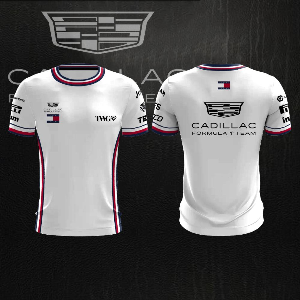 

Cadillac Racing Team Men s Fashion Street Sports Short Sleeve 3D Printed Round Neck T-shirt Outdoor Sports Speed Drying Top 6XL