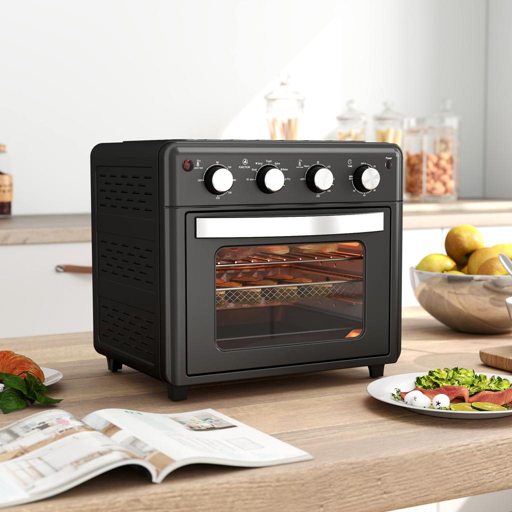 Mini Oven, Air Fryer, 90-230 degrees C, 7 Programs, Accessories, Black
