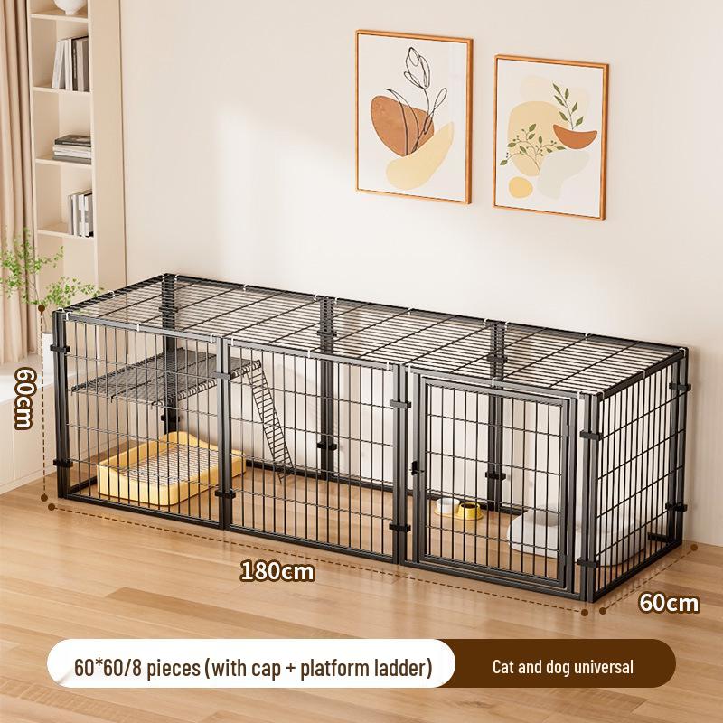Space-Saving Anti-Escape Cage with Top Cover for Cats and Dogs