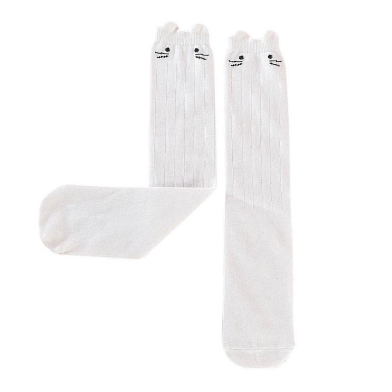 Tegneserie Barnesokk Nydelig Katt For Babyjenter Barn Knehøye Sokker Trykk Dyr Kawaii Barnesokker Over Kne Jentesokker
