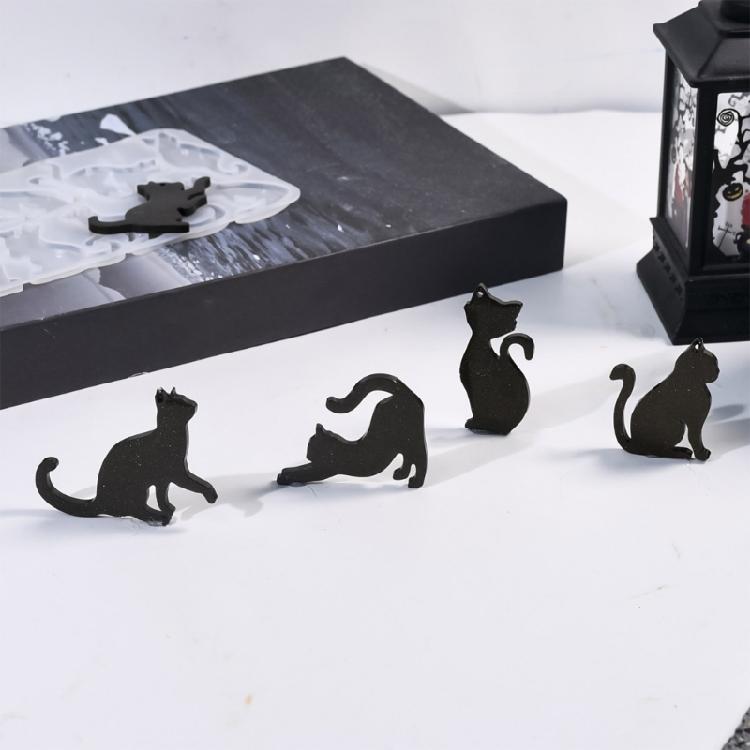 8 Cavity Cats Pendant Mold Multifuntional DIY Cats Pendant Mold Sturdy and Reusable Silicone Jewelry Accessory Molds