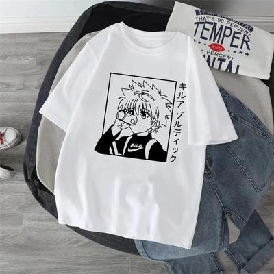 Kawaii Japanese Anime X Hunter Cotton Women's T-shirt Manga Hisoka Killua Zoldyck Kurapika Devil's Eye Short Sleeve T-shirt