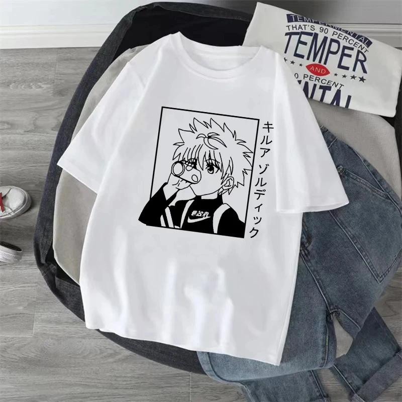 Kawaii Japanese Anime X Hunter Cotton Women's T-shirt Manga Hisoka Killua Zoldyck Kurapika Devil's Eye Short Sleeve T-shirt