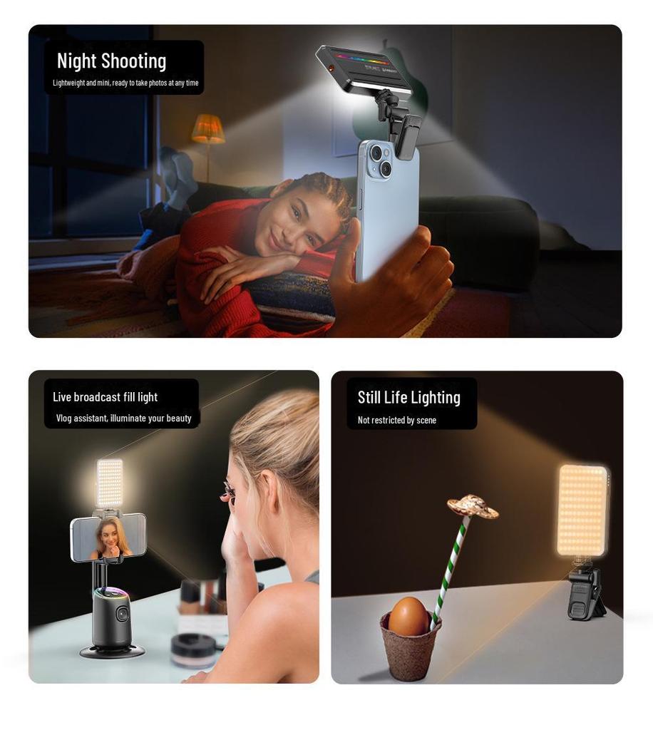 CYKE RGB Selfie Light with Cold Shoe for Photography