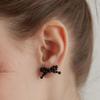 (Silver 925) Onyx Ribbon Earrings EC3042