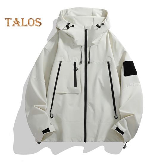 

Мужская и женская ветровка, водонепроницаемая, с воротником-стойкой, с капюшоном, куртка для активного отдыха с карманами на молнии для пеших прогулок, скалолазания и спорта XXXL слоновая кость