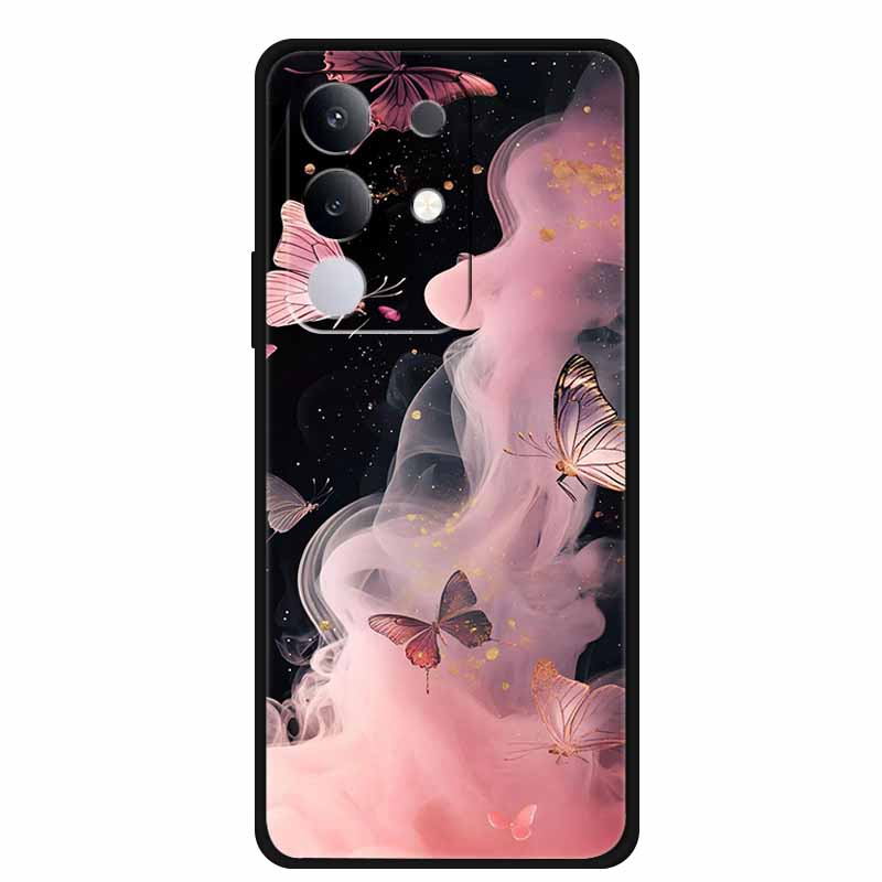 For vivo T4x Cover Silicone TPU Phone Case Funda for vivo T4x 5G V2437 Black Back Bumper Soft Protector Cartoon Anime Cute Capa