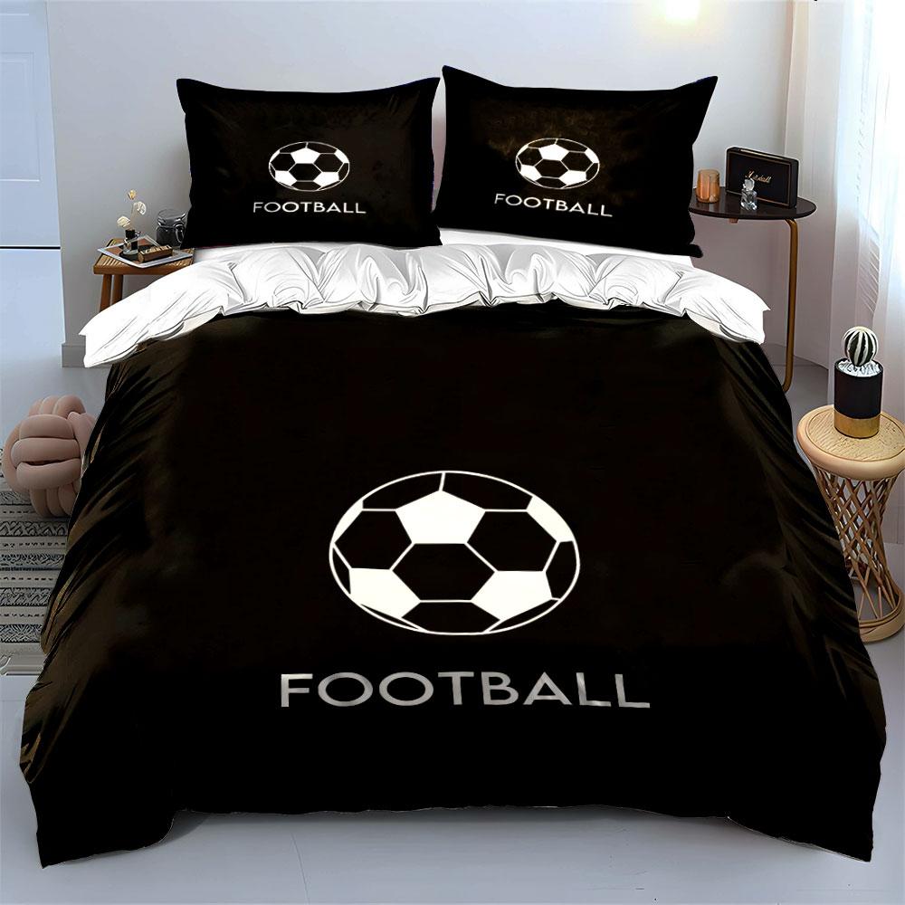 Fußball und Text. Bettwäsche-Sets Bettbezug-Sets Bettbezüge Kissenbezüge(1 * Bettbezug 2 * Kissenbezüge, ohne Bettdecke)