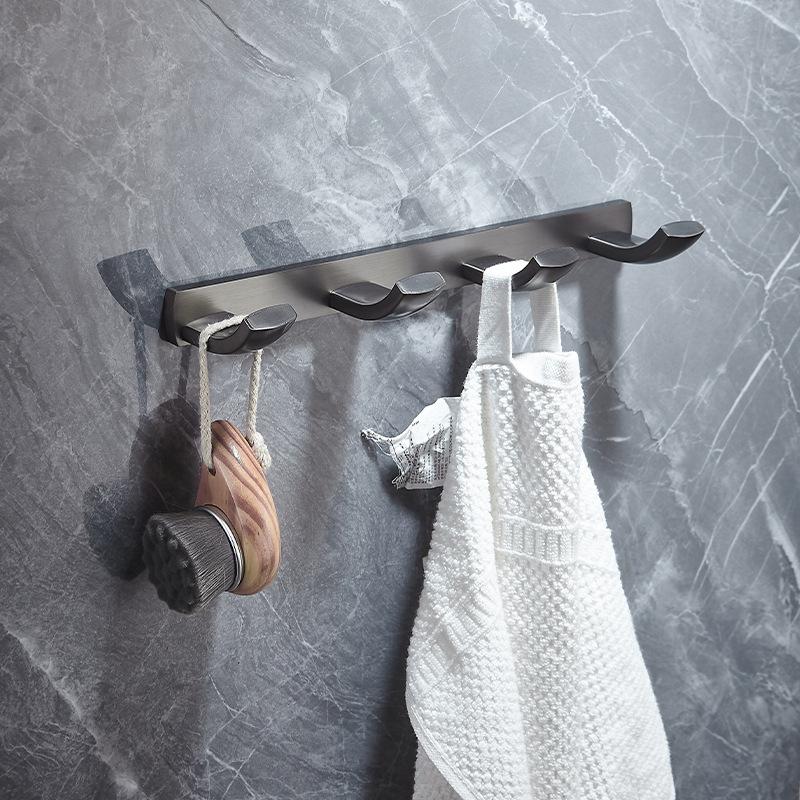 All copper gun gray bathroom towel rack, bath towel rack, light luxury bathroom rack, bathroom hardware pendant set.
