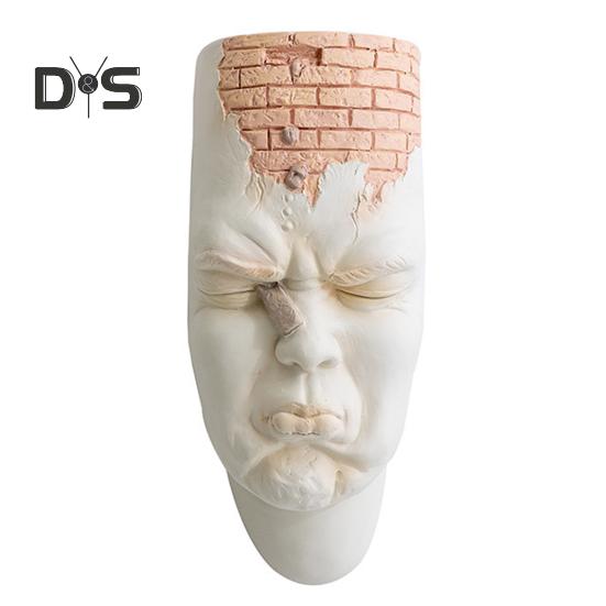 

Абстрактне обличчя Настінний кашпо Горщик, що висить на стіні Скульптура, Смоляна голова, Ваза, Квітковий горщик, Балкон для дому, Прикраса саду на відкритому повітрі C