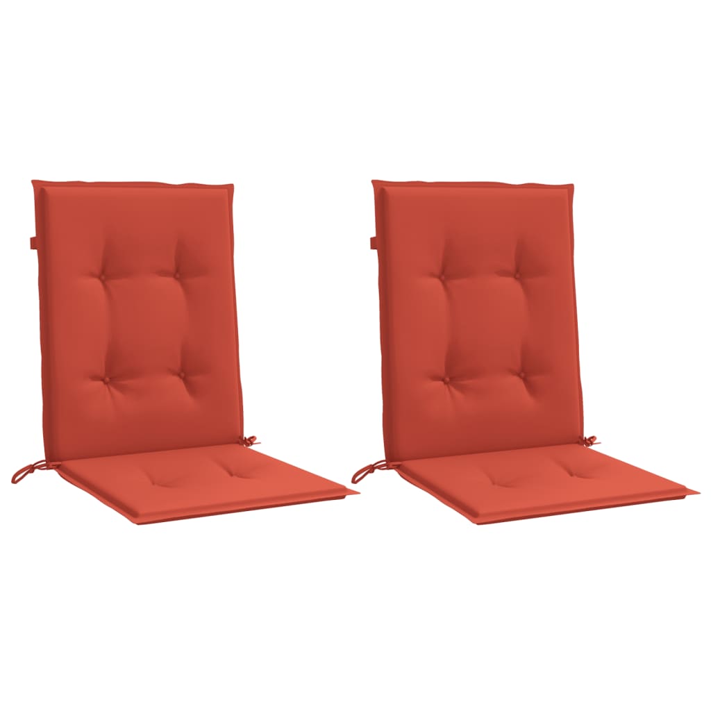Low Backrest Cushions 2 Pcs. Melange Red 100x50x4 cm Fabric