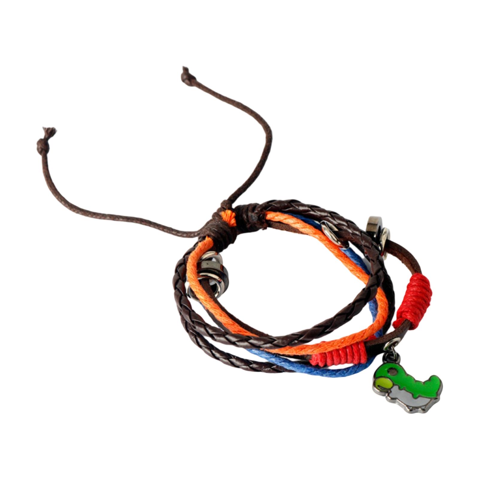 

Многорядный красочный браслет из сплава с эмалированной зеленой подвеской One Size