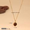 Retro Titanium Steel Tiger Eye Necklace for Women - Elegant Cross-Border Style for Commuting and Outings