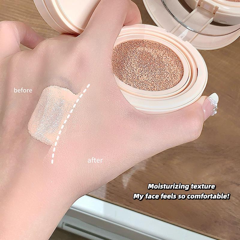 Gege Bear Natural Concealing Cushion Foundation: Creamy Compact for Acne, Dark Circles, Long-lasting Coverage.