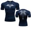 Męska koszulka kompresyjna do fitnessu T-shirt do biegania Szybkoschnąca odzież sportowa Pochłaniająca pot Obcisłe dopasowanie Siłownia Sport Krótki rękaw Oddychające topy