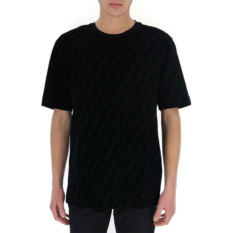 Fendi T-Shirt Herren Schwarz Braun FY0936A7D5F0ABB