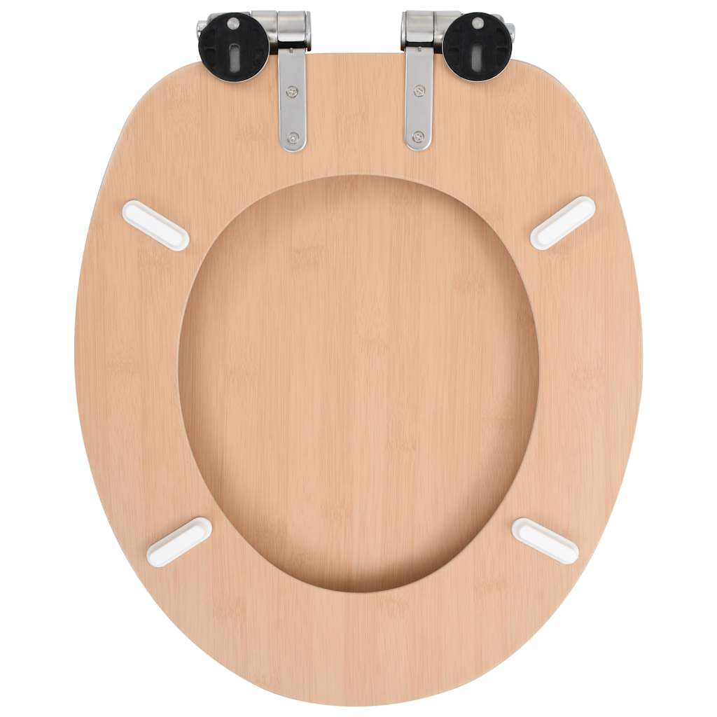 Vidaxl Soft-Close Toilet Seats, 2 Pcs, MDF, Bamboo Pattern