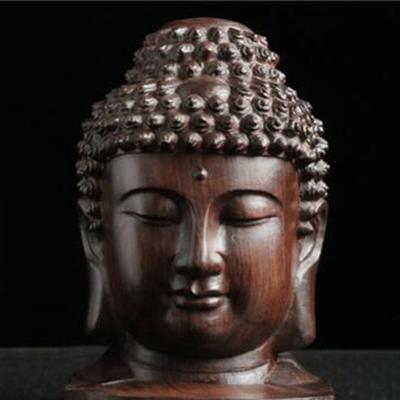 Yaratıcı Yeni Buda Heykeli Ahşap Sakyamuni Tathagata Figürü Hindistan Buda Başı Heykeli El Sanatları Dekoratif Süs