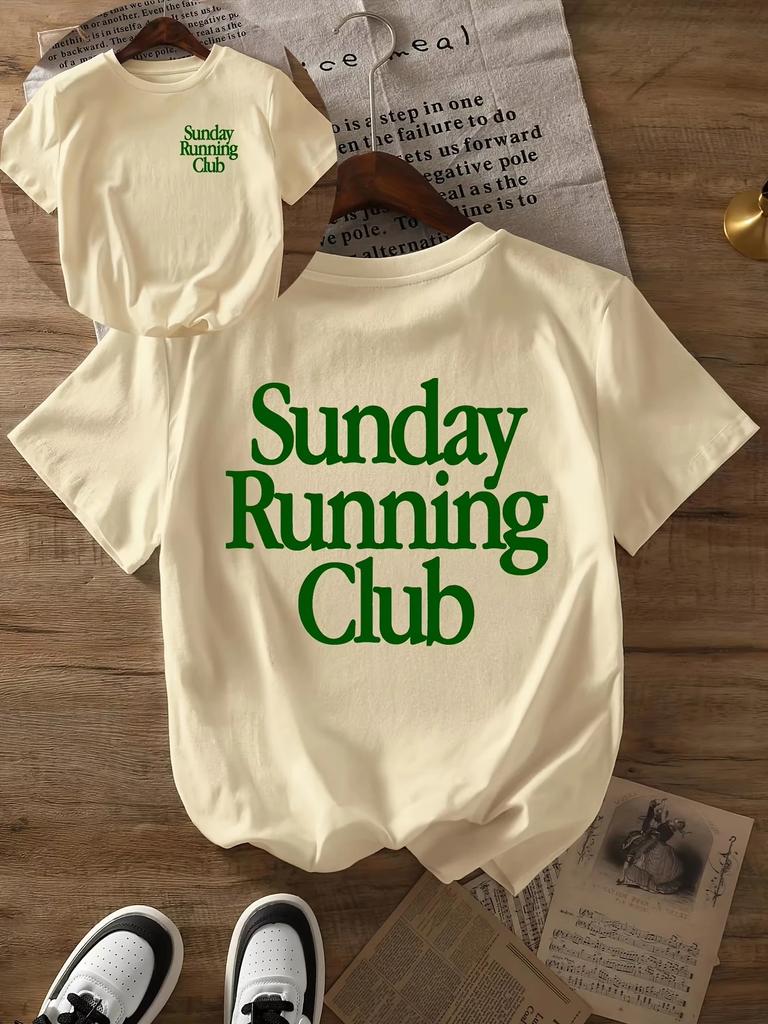 Klub Biegowy Niedzielny Koszulka z Nadrukiem Oddychający T-shirt Sportowy Codzienny Top Do Joggingu Codzienne Ubrania Męskie Damskie Codzienne Koszulki