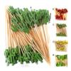 Yousheng 100 Pcs Food Picks Disposable Bamboo No Harm Cactus Shape Salad Sticks for Banquet