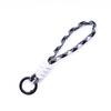 Braided Nylon Rope Keychain with Metal Ring Durable Woven Loop Design for Everyday Use and Outdoor Activities