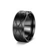 Diamond Pattern Couple Ring Carved Small Fragrance Style Titanium Steel Ring