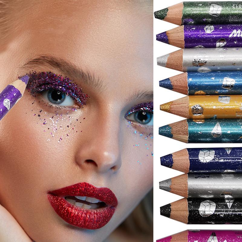 Fashion Long Lasting Waterproof Glitter Pigment Colored Eyeliner Eye Shadow Eye Makeup Cosmetics