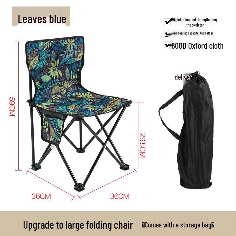 Portable Outdoor Folding Chair with Backrest for Camping and Art Sketching