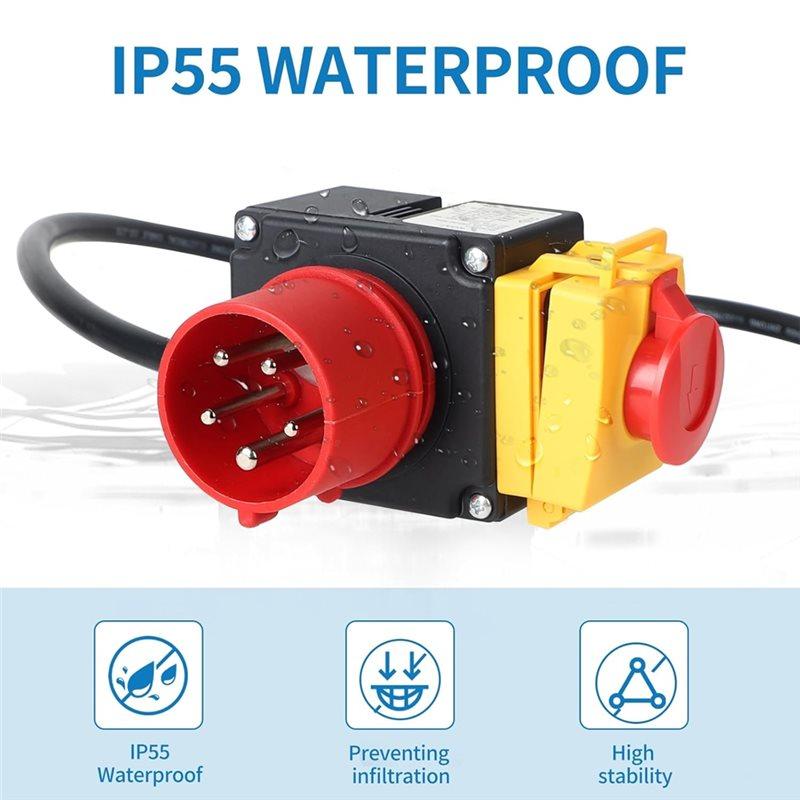 ABKS-Emergency Stop Switch Machine Switch 3-Phase 400 V With 80 Cm Cable Safety Switch Zero Voltage Switch Equivalence KOA7