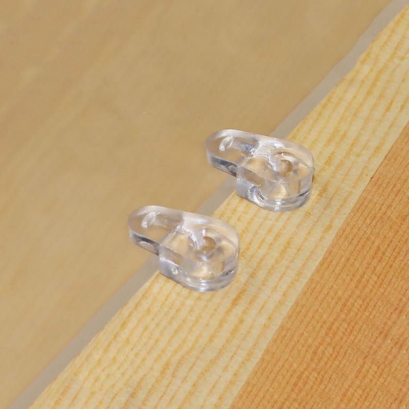 100PCS Plastic Glass Retainer Transparent Mirror Cabinet Fix Clips