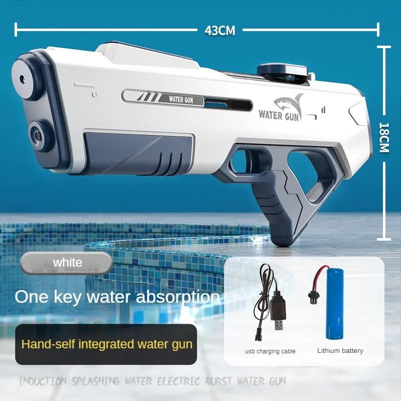 Pistole ad Acqua Elettriche Giocattoli Per Bambini Stoccaggio Acqua con un Click Pistole ad Acqua Automatiche Continue ad Alta Pressione Giocattoli Estivi per Esterno Spiaggia