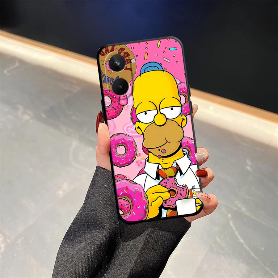 Case for Realme C21 C15 C12 C25 11 Pro Nazro 50 50i 12 14 GT Master Neo2 P3 Ultra C33 C35 C53 C55 Phone Cover S-simpsons Donut